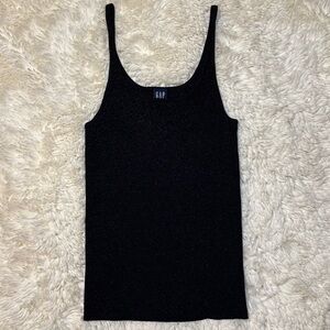 GAP Vintage Black & Metallic Knit Detail Tank Top